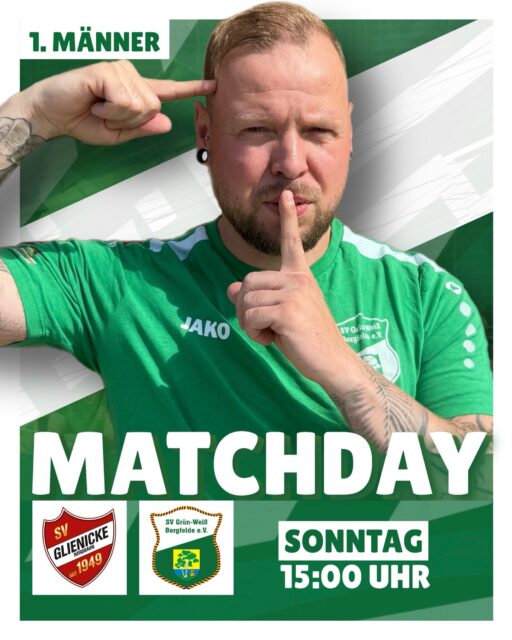 𝑹𝒆𝒊𝒏 𝒊𝒏 𝒅𝒊𝒆 𝑳𝒊𝒈𝒂𝒂𝒂𝒂! 🚀💚

Nach dem erfolgreichen Pflichtspielauftakt im Pokal will unsere 1. Männermannschaft direkt nachlegen! Zum ersten Ligaspiel wartet dabei gleich ein echter Kracher: Es geht zum Ortsnachbarn nach Glienicke.

Und auch unsere Zweite ist heiß auf den ersten Liga-Auftritt! Sie gastiert bei der Zweiten von Blau-Weiß Leegebruch und will zeigen, dass die eigenen Saisonziele nicht nur auf dem Papier stehen. 

#bergfelderjungs